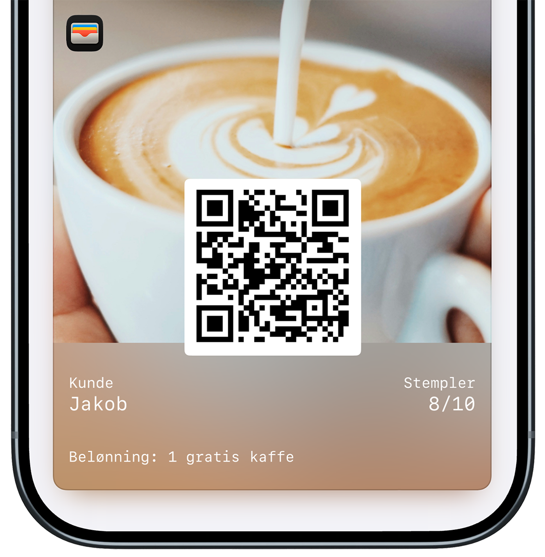 Digitalt stempelkort i Apple Wallet